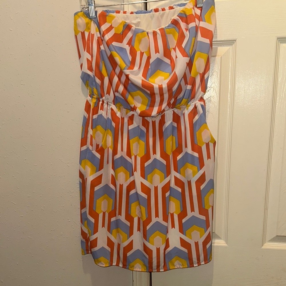 Peach Love California Strapless Orange Yellow Sundress